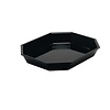 HorecaTraders Plateau de présentation octogonal en plastique noir GN 1/5 265 x 200 x 50 mm – Plateau de présentation pour buffets et présentoirs réfrigérés