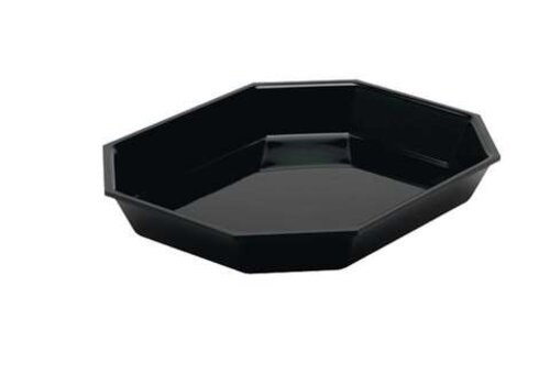  HorecaTraders Plateau de présentation octogonal en plastique noir GN 1/5 265 x 200 x 50 mm – Plateau de présentation pour buffets et présentoirs réfrigérés 