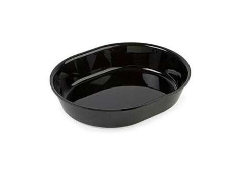  HorecaTraders Plateau de présentation ovale en plastique noir GN 1/2 325 x 265 x 65 mm pour buffet et vitrine réfrigérée 