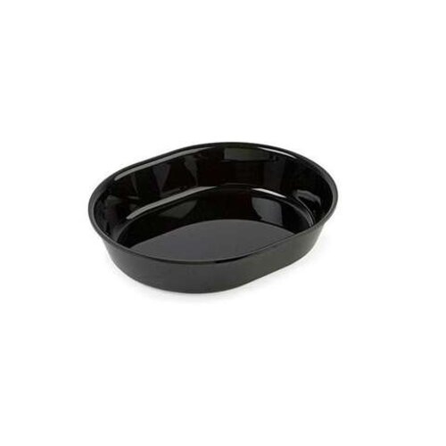  HorecaTraders Plateau de présentation ovale en plastique | GN 1/2 | Noir | Plexiglas PMMA | 325 x 265 x 65 mm 