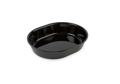  HorecaTraders Plateau de présentation ovale GN 1/5 noir 265 x 200 x 65 mm pour vitrines réfrigérées et buffets 