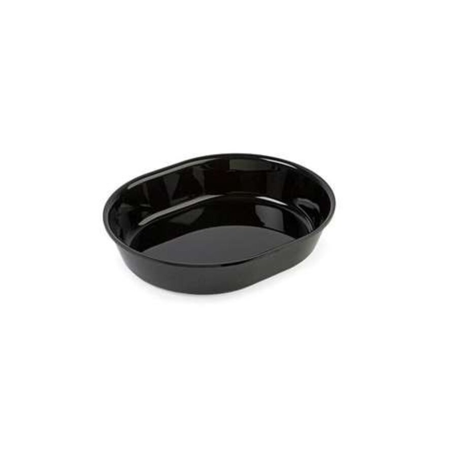 Ovales Präsentationstablett GN 1/5 Schwarz 265x200x65 mm für Kühlvitrinen und Buffetpräsentation
