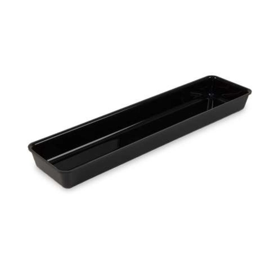 Rechteckiges Kunststoff-Präsentationstablett, schwarz, 560 x 140 x 50 mm, für Kühlvitrinen und Buffetpräsentation
