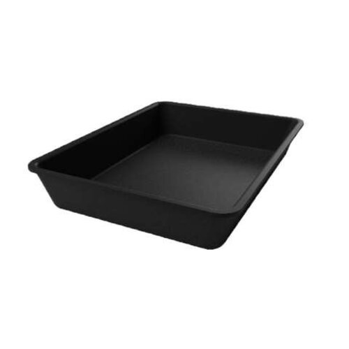  HorecaTraders Rechthoekige Zwarte Kunststof Presentatieschaal | PMMA plexi | 4,9L | 420x280x60 mm 