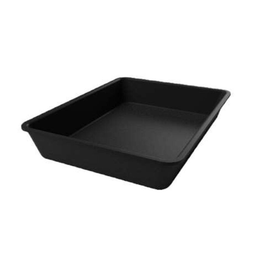 Rechteckiges, schwarzes Kunststoff-Präsentationstablett 420 x 280 x 60 mm für Kühlvitrinen und Buffetpräsentation