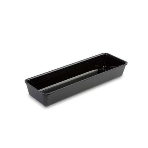  HorecaTraders Rechteckiges, schwarzes Kunststoff-Präsentationstablett 420 x 140 x 60 mm für Kühlvitrinen und Buffetpräsentation 