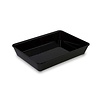 HorecaTraders Plateau de présentation rectangulaire en plastique noir 380 x 280 x 20 mm pour vitrines réfrigérées et buffets