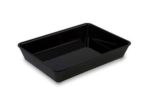  HorecaTraders Plateau de présentation rectangulaire en plastique noir 380 x 280 x 20 mm pour vitrines réfrigérées et buffets 