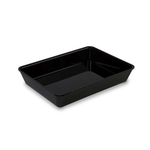  HorecaTraders Rechthoekige Zwarte Kunststof Presentatieschaal | PMMA plexi | 4L | 380x280x60 mm 
