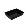 Plateau de présentation rectangulaire en plastique noir 325 x 280 x 60 mm pour vitrines réfrigérées et buffets