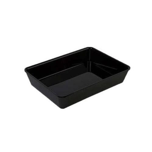 HorecaTraders Rechthoekige Zwarte Kunststof Presentatieschaal | PMMA plexi | 4L | 325x280x60 mm 