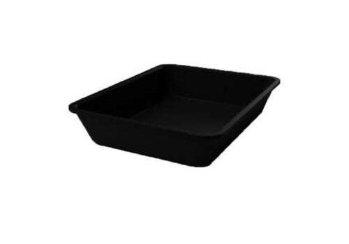  HorecaTraders Plateau de présentation rectangulaire en plastique noir 280 x 280 x 50 mm pour vitrines réfrigérées et buffets 
