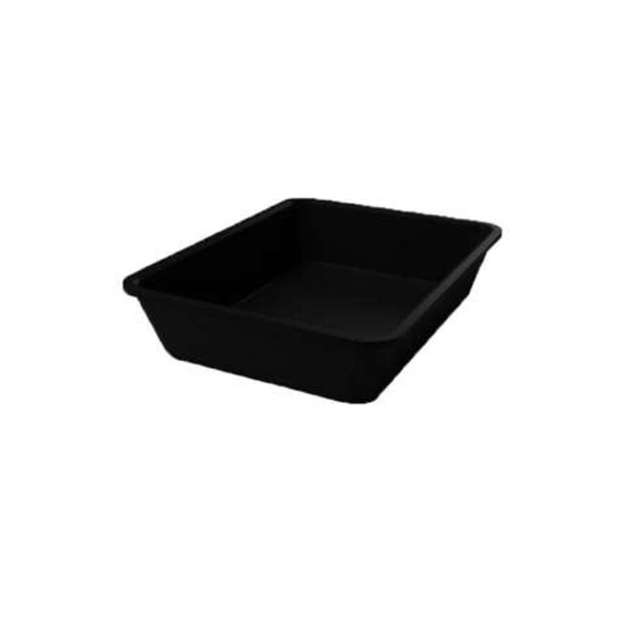 Plateau de présentation rectangulaire en plastique noir 280 x 210 x 60 mm pour vitrines réfrigérées et buffets
