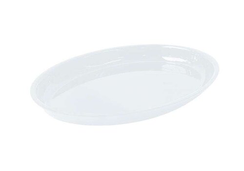 HorecaTraders Plat de service ovale blanc - 2,1 L - 425 x 285 x 30 mm 