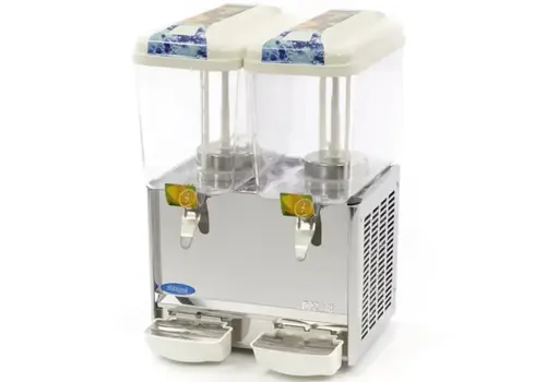  HorecaTraders Gekoelde Drankendispenser 2 x 18 Liter Wit/RVS – Professionele Drankkoeler 