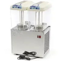 Refrigerated Beverage Dispenser 2 x 18 Liters White/Stainless Steel – Professional Beverage Cooler