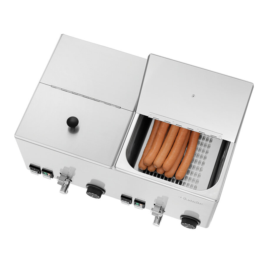 Worstenwarmer 535x370x240 mm RVS met 2 Regelbare Bakken