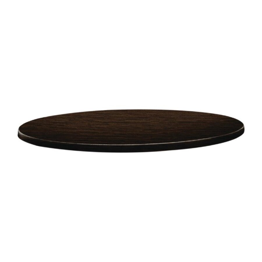 Plateau de table rond en wengé Ø700 mm résistant aux rayures et aux intempéries
