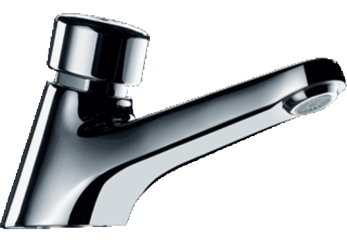  HorecaTraders Professional Self-Closing Washbasin Tap Chrome – Water-Saving Pressure Tap for Hospitality Industry 