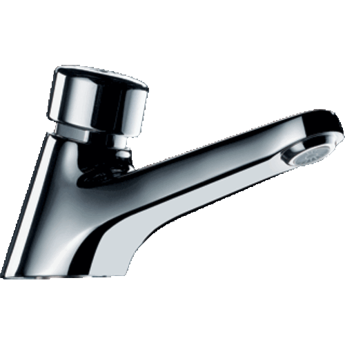  HorecaTraders Robinet de lavabo professionnel chromé à fermeture automatique – Robinet à pression économique pour l'hôtellerie-restauration 