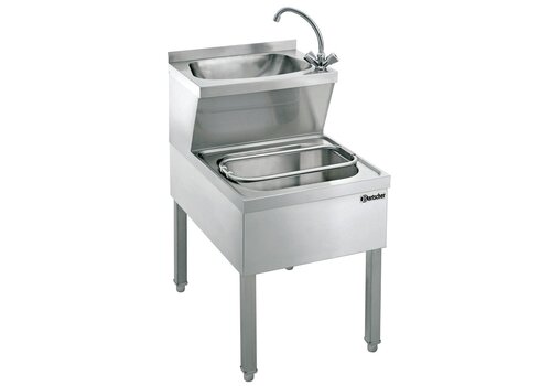  Bartscher Handwasbak met Uitstortbak RVS 510x700x850 mm met Mengkraan 