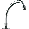Bec de robinet pivotant chromé 150 mm avec brise-éclaboussures et rosace