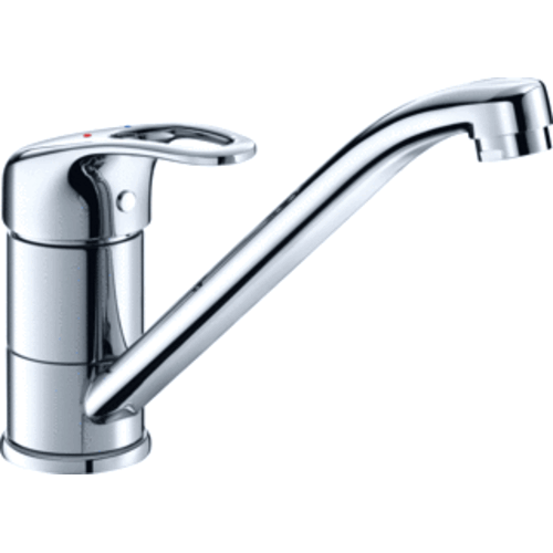  HorecaTraders Robinet mitigeur professionnel pour lavabo avec bec pivotant et limiteur de température 