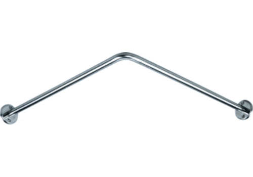  HorecaTraders Barre de douche d'angle en acier inoxydable 900 mm pour salles de bains professionnelles 