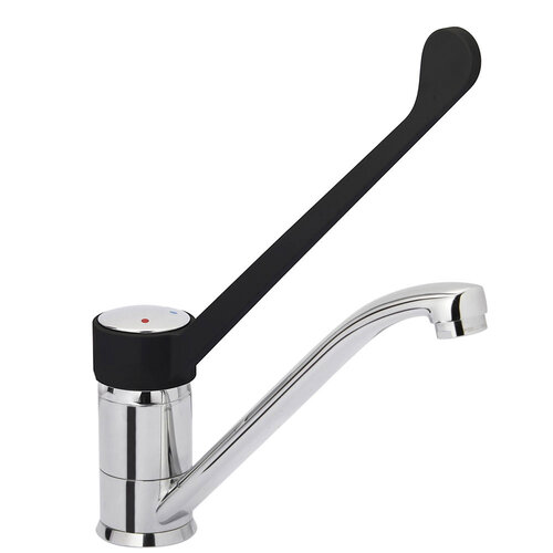  HorecaTraders Mixer Tap Elbow Operation | Chrome-Plated Brass | 50 x 240 x 290 mm 