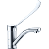 HorecaTraders Robinet mitigeur professionnel pour lavabo avec bec pivotant en fonte et limiteur de température