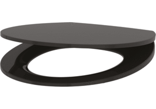  HorecaTraders Abattant de toilette professionnel noir de Duroplast avec charnières en acier inoxydable 