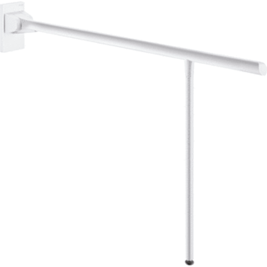 Support mural pliable en acier inoxydable blanc 900 mm pour installations sanitaires adaptées