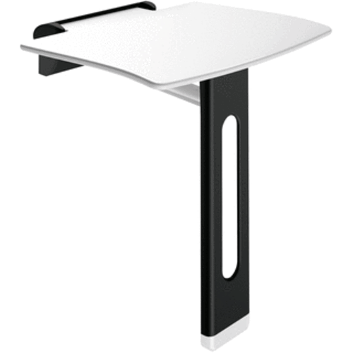  HorecaTraders Klappbarer Duschsitz mit Stützbein 450 mm für barrierefreie Badezimmer 