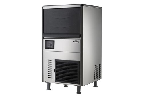  HorecaTraders Professionele Schilferijsmachine 60 kg per 24 uur – RVS Luchtgekoeld met 20 kg Bunker 