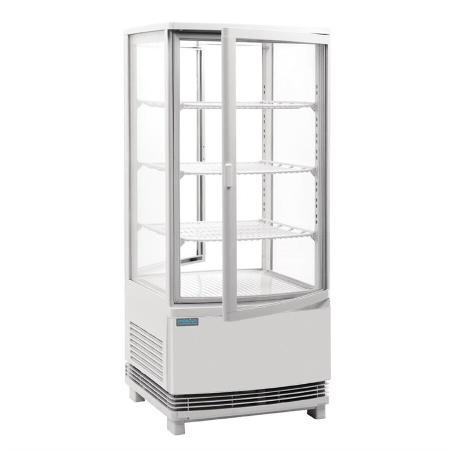 Refrigerated Display with Curved Door 86 Liters White 600x600x850 mm