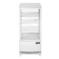 Kühlvitrine mit gebogener Tür, 86 Liter, Weiß, 600 x 600 x 850 mm