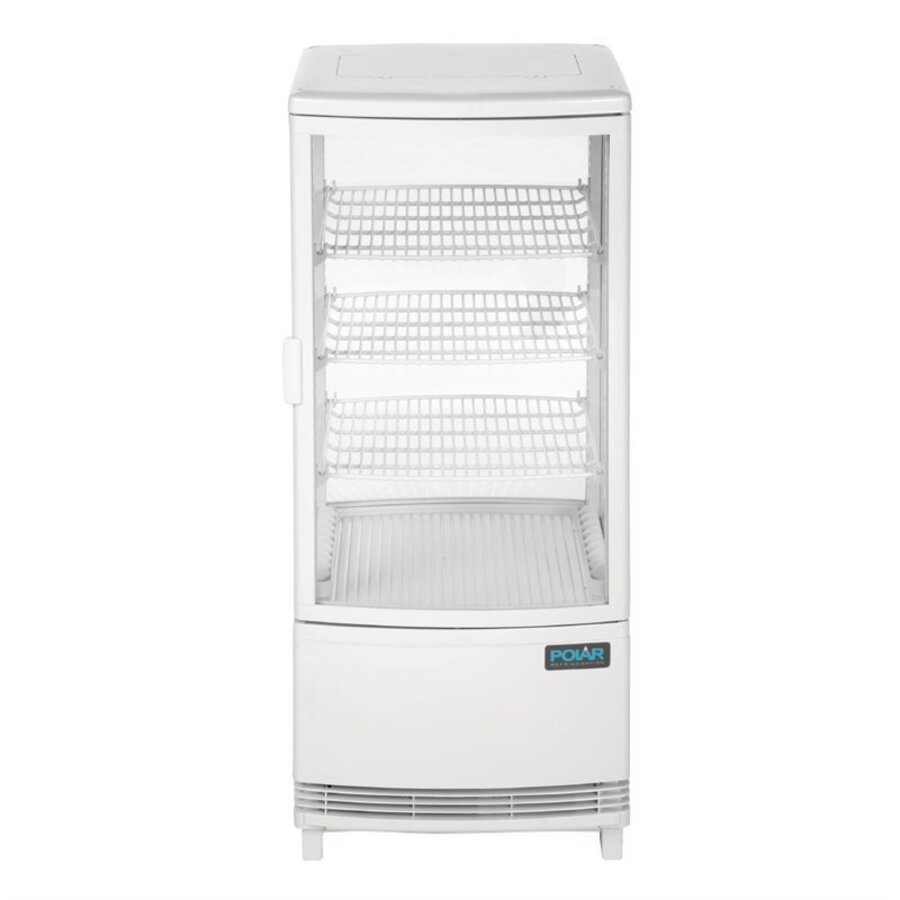 Vitrine réfrigérée à porte incurvée 86 litres, blanche, 600 x 600 x 850 mm