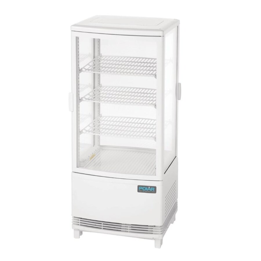 Refrigerated Display with Curved Door 86 Liters White 600x600x850 mm