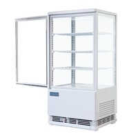 Vitrine réfrigérée à porte incurvée 86 litres, blanche, 600 x 600 x 850 mm