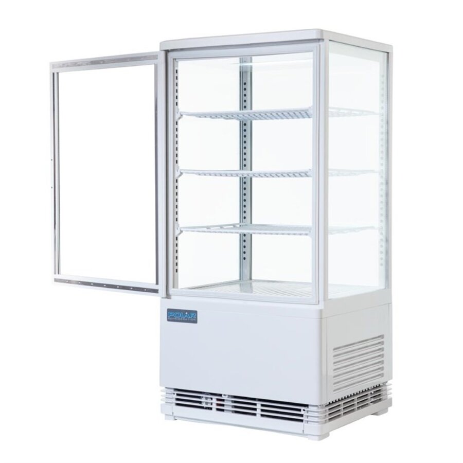 Refrigerated Display with Curved Door 86 Liters White 600x600x850 mm