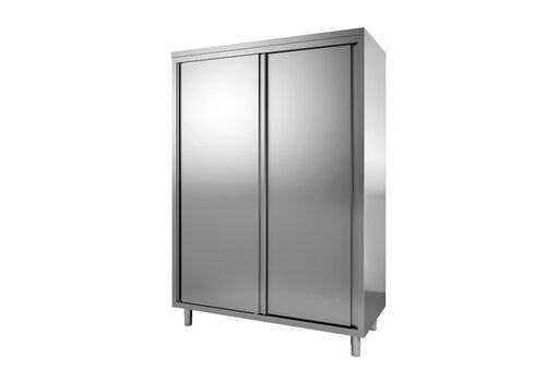  Stainless steel utility cabinet with sliding doors 1200x700x2000 mm 