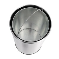 Edelstahl-Abfallbehälter in Kugelform, offener Deckel, 40 Liter, Ø 360 x 640 mm