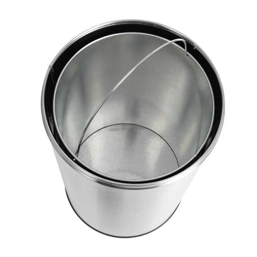 RVS Bullet Afvalbak Open Top 40 Liter Ø360x640 mm