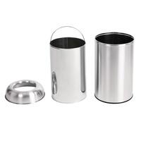 RVS Bullet Afvalbak Open Top 40 Liter Ø360x640 mm
