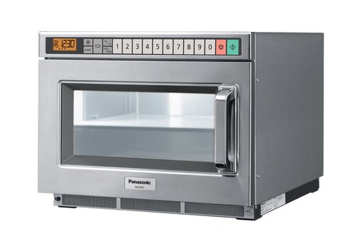  HorecaTraders Four à micro-ondes professionnel à onduleur 2100 W, 25 litres, 422 x 476 x 337 mm, acier inoxydable 