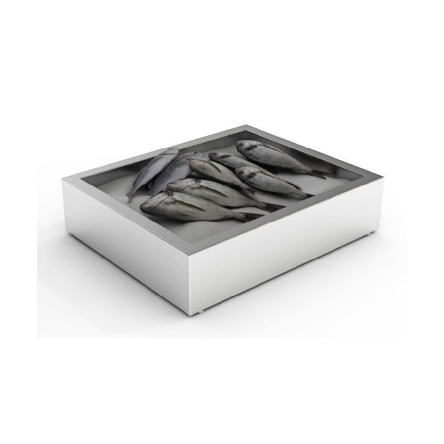 Bac à glace pilée 2/1 GN | Acier inoxydable | 770 x 635 x 225 mm