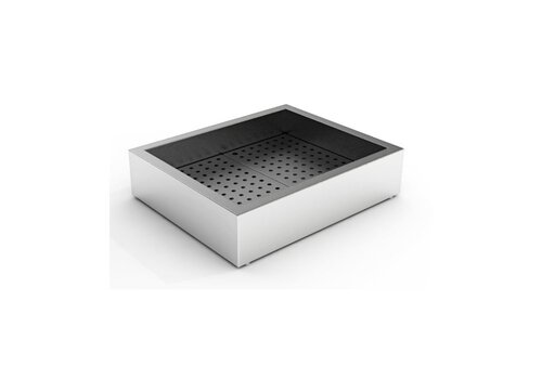  HorecaTraders Bac à glace pilée 2/1 GN | Acier inoxydable | 770 x 635 x 225 mm 