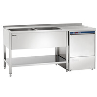 Spoelcentrum 2 Spoelbakken Links | RVS | 1600x700x850 mm