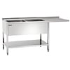 Bartscher Évier central 2 bacs à gauche | Acier inoxydable | 1600 x 700 x 850 mm