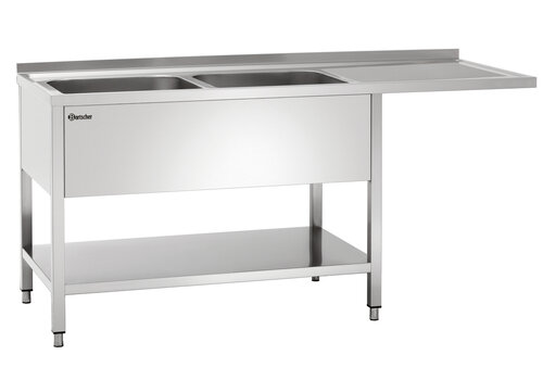  Bartscher Sink Center 2 Sinks Left | Stainless Steel | 1600x700x850 mm 